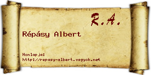 Répásy Albert névjegykártya
