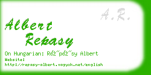 albert repasy business card